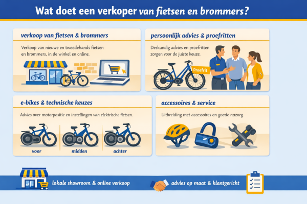 Alles over het beroep verkoper van fietsen en brommers Wat doet een verkoper van fietsen en brommers